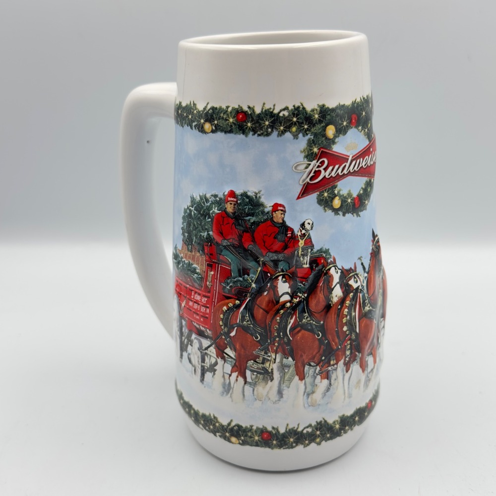 Budweiser 2009 A Holiday Tradition Beer Stein Clydesdale Hitch CS699 Ceramic Mug